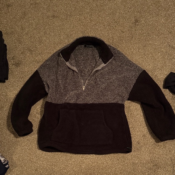 Men's Two-Tone Sweater - Black and Gray - Picture 1 of 2